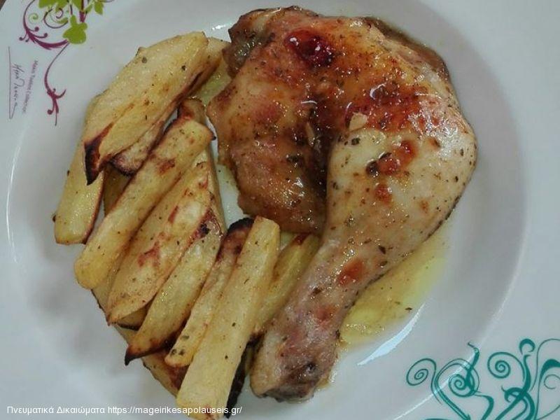 ΜΕΛΩΜΕΝΟ ΚΟΤΟΠΟΥΛΟ ΣΤΗ ΓΑΣΤΡΑ ΜΕ ΠΑΤΑΤΕΣ ΦΟΎΡΝΟΥ ΣΑΝ ΤΗΓΑΝΗΤΈΣ