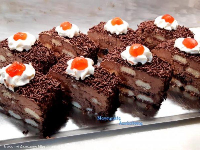 Πάστες σοκολατίνες με άγριο βύσσινο χωρίς ψησίματα, πανεύκολες μέσα σε λίγη ώρα και χωρίς ειδικά εργαλεία 