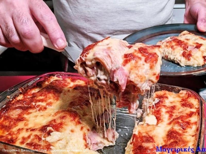 Κρέπες σουφλέ με τυριά, ζαμπόν, μπέικον, μανιτάρια & κρέμα γάλακτος.