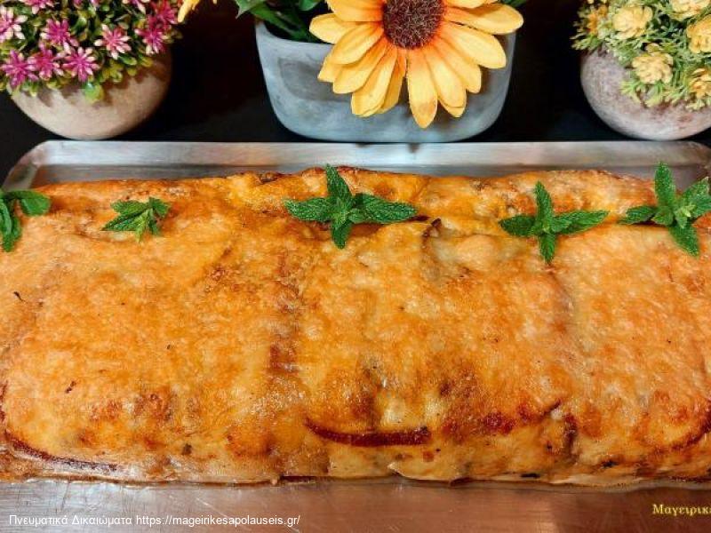 Εύκολο Ρολό Μελιτζάνας με κιμά & τυριά. Χωρίς Τηγάνισμα 